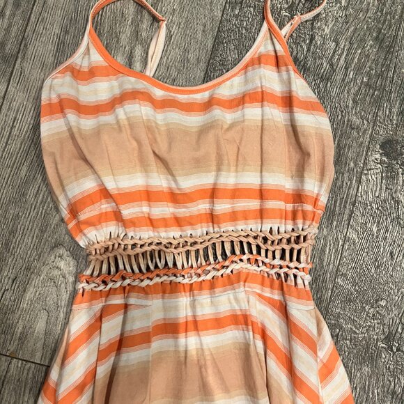 Orange Sun Dress - Shorter In Front Medium Womens Summer Dress - Picture 4 of 4